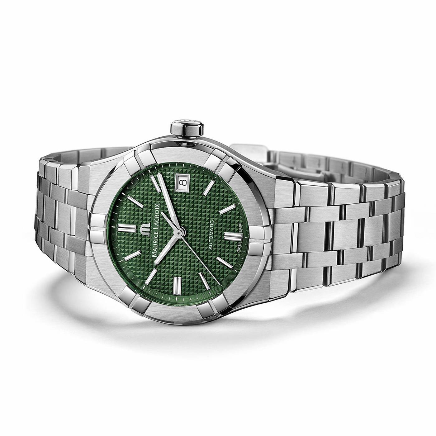 Orologio Uomo Maurice Lacroix Aikon Data Automatico Verde AI6007-SS002-630-1